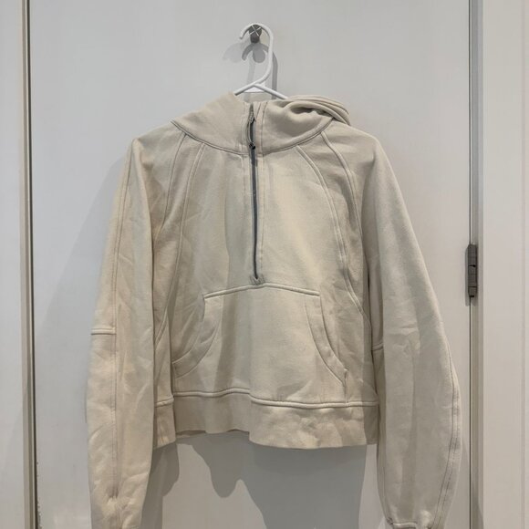 Lululemon Scuba Cropped Half-Zip Hoodie – Bone / Size M/L - Picture 3 of 5